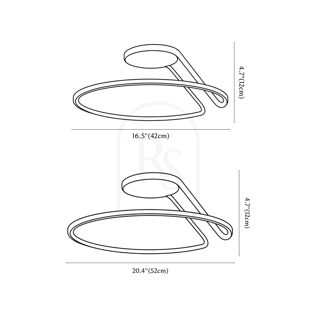 Alyona Ceiling Light line drawing 3