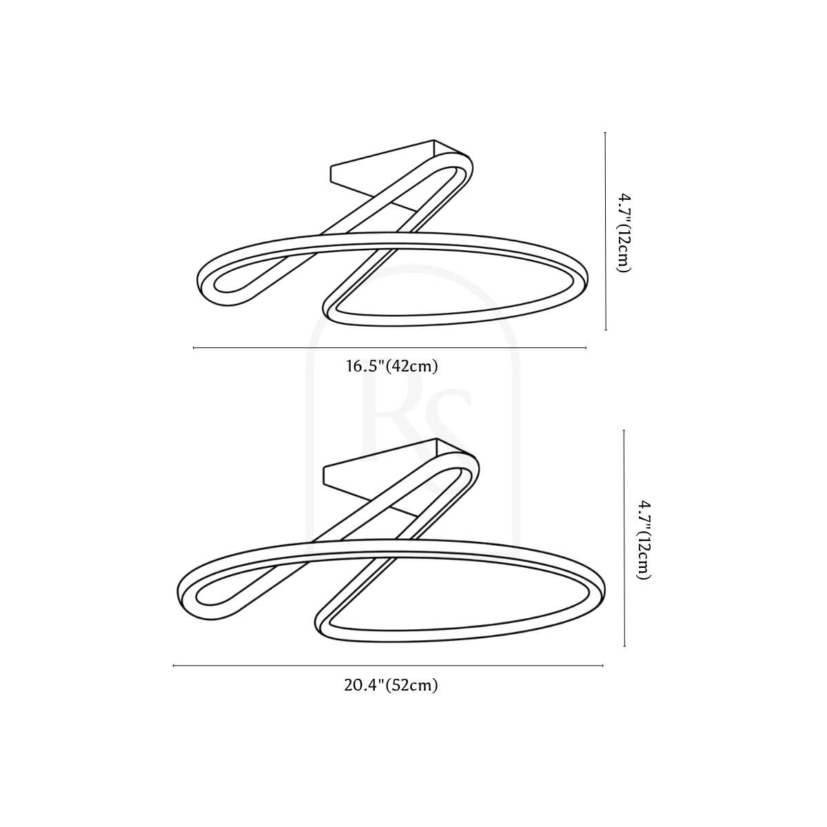 Alyona Ceiling Light line drawing 4