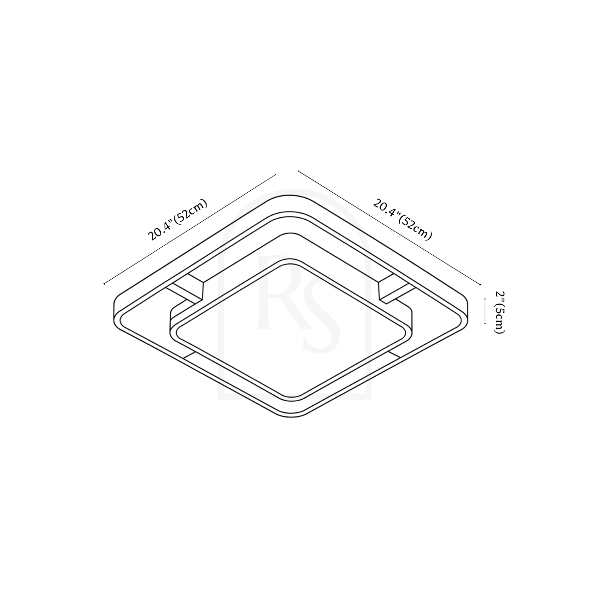 Amaya Ceiling Light line drawing 2
