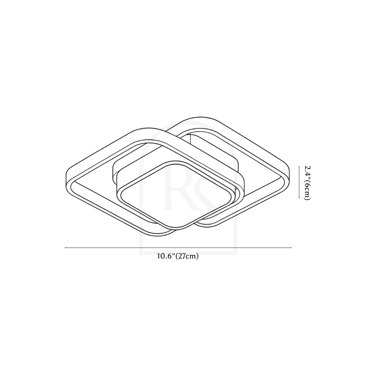 Amaya Ceiling Light line drawing 3
