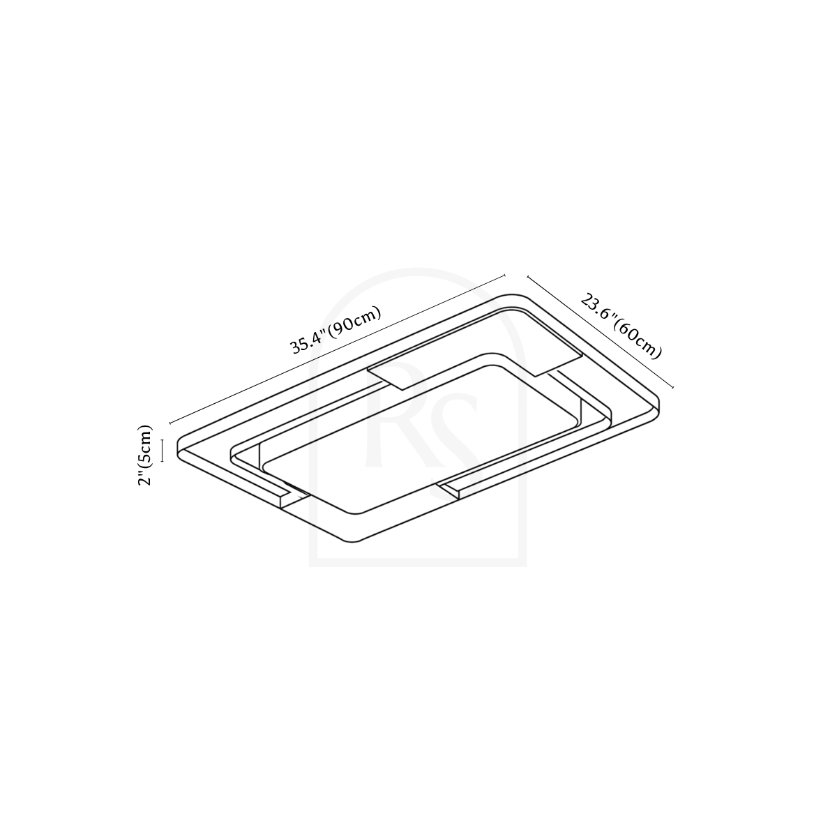 Amaya Ceiling Light line drawing 4