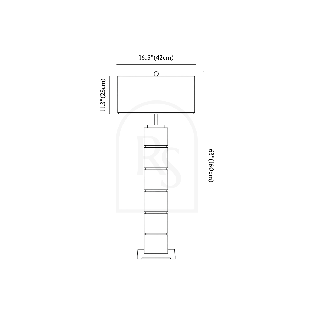Amira Floor Lamp line drawing 1