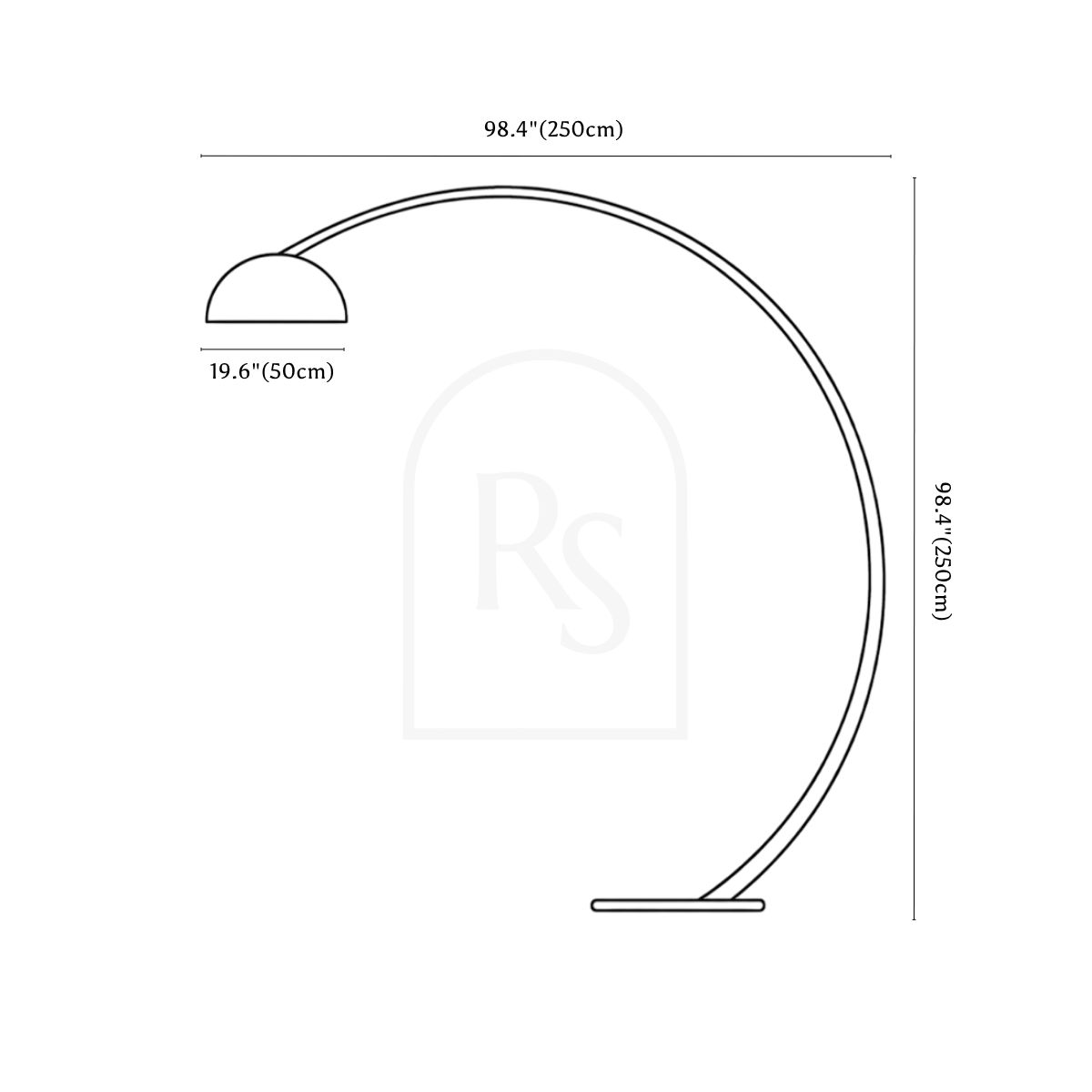Anais Floor Lamp line drawing 2