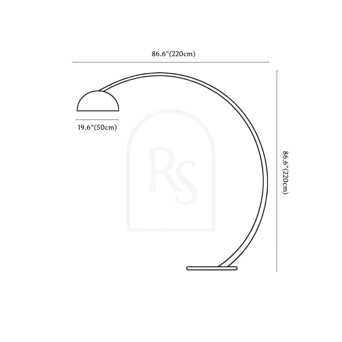 Anais Floor Lamp line drawing 1
