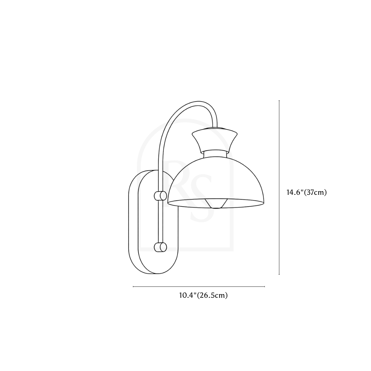 Aoki Wall Lamp line drawing 1