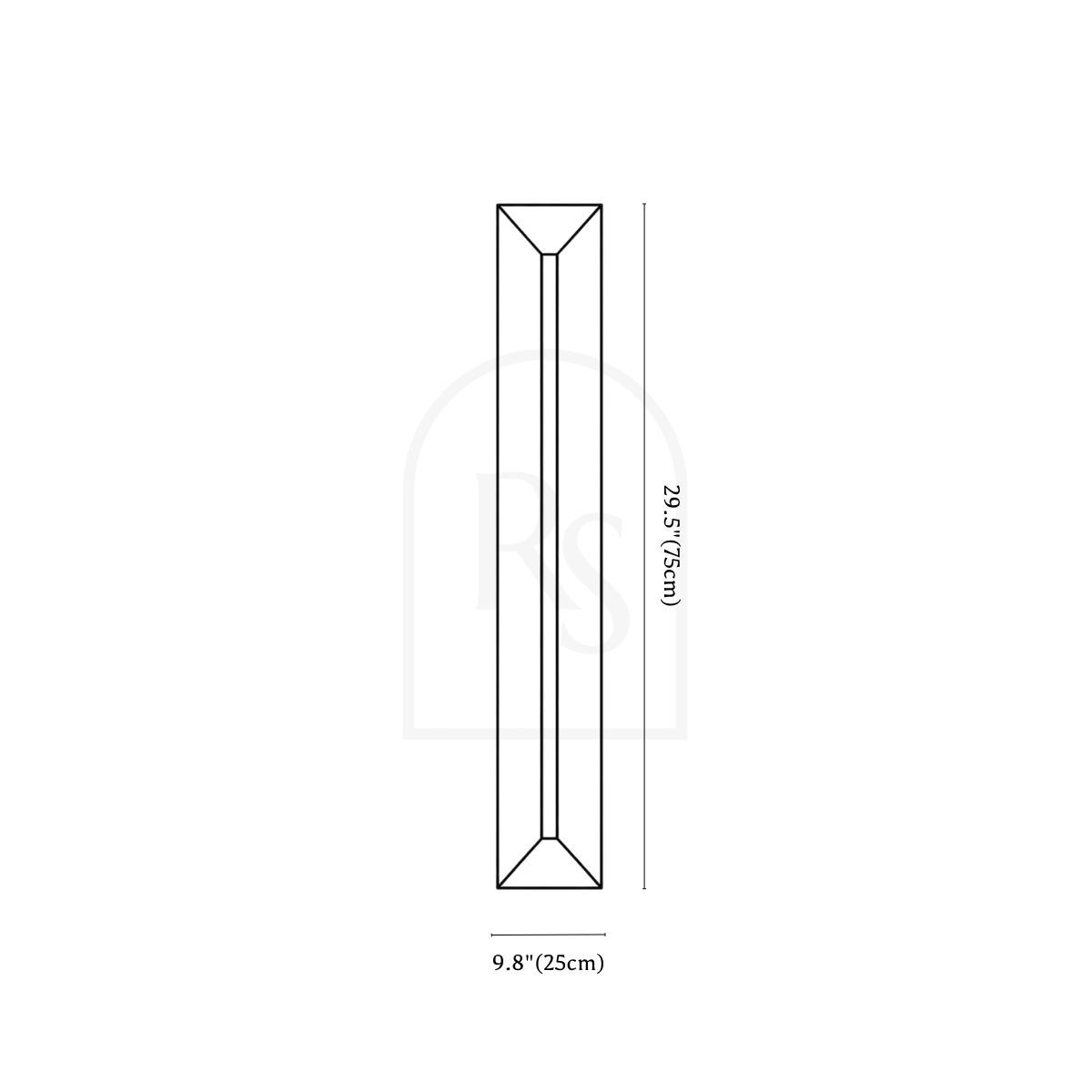 Apsu Travertine Wall Lamp line drawing 1