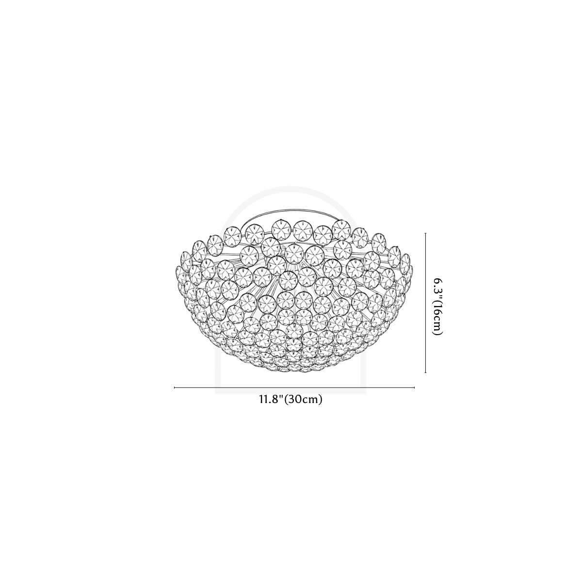 Arabella Ceiling Light line drawing 1