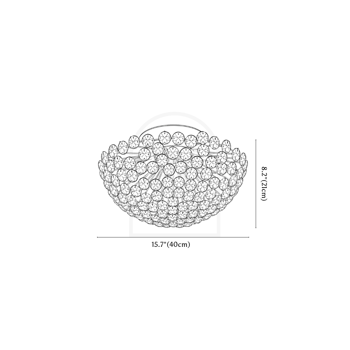 Arabella Ceiling Light line drawing 2