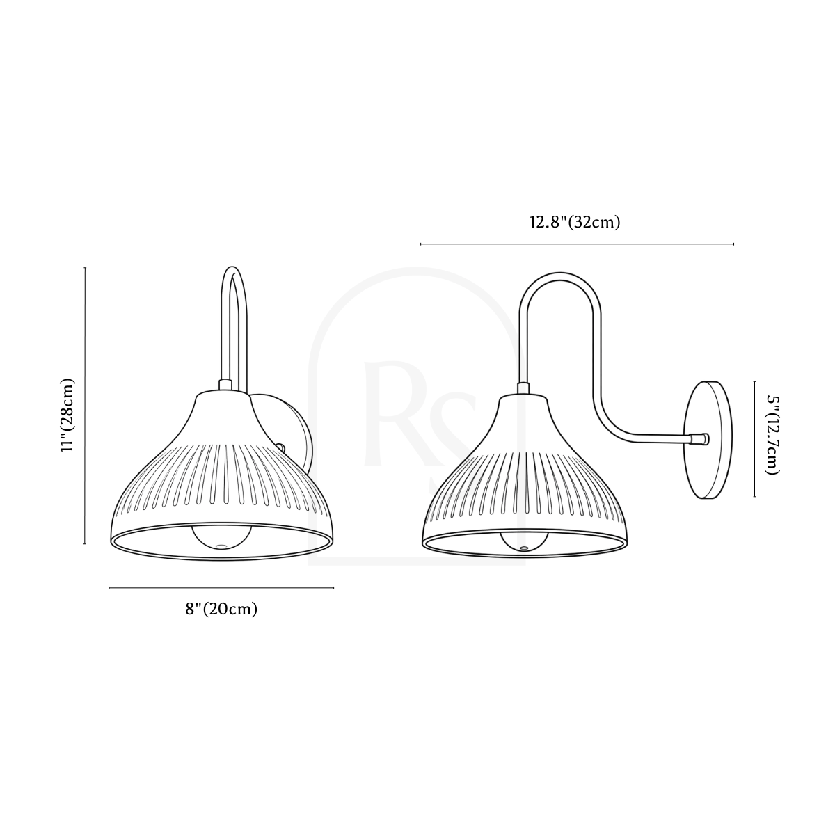 Arcelle Wall Lamp line drawing 1