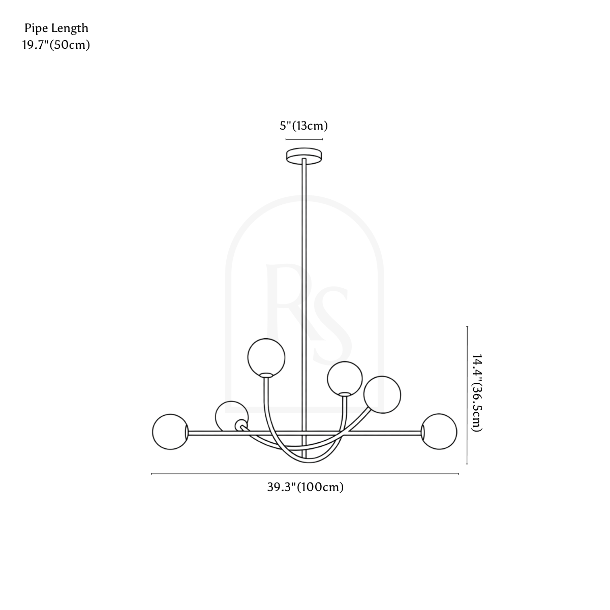 Arco Chandelier line drawing 1