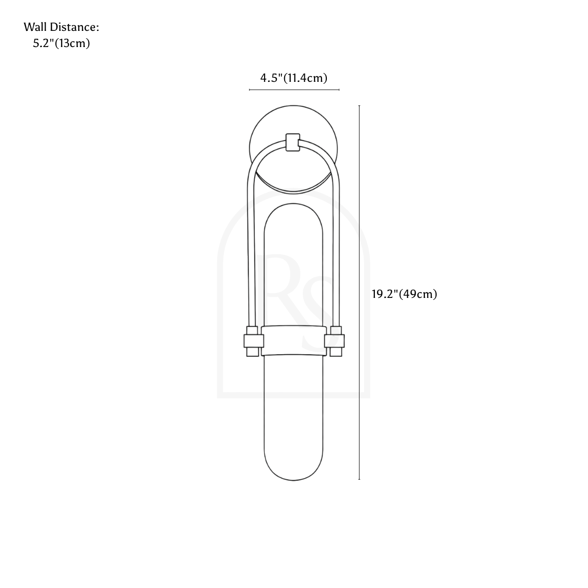 Arco Wall Lamp line drawing 1