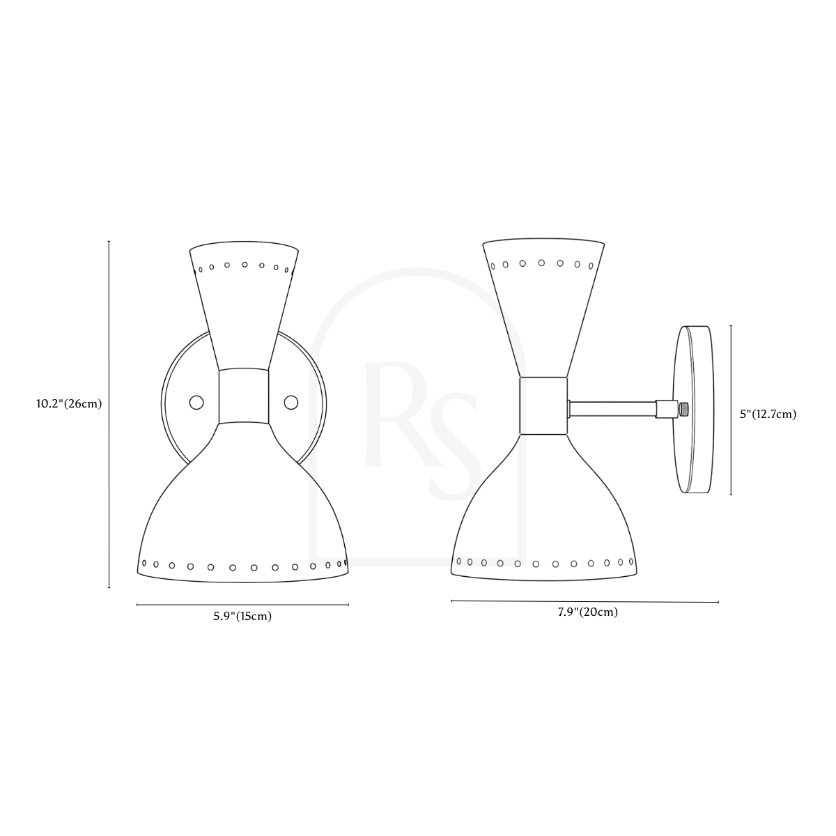 Ardex Wall Lamp line drawing 1
