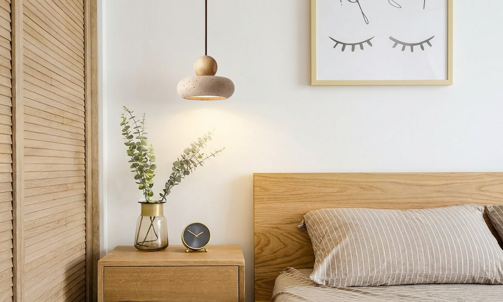 Travertine & Wood Contrast