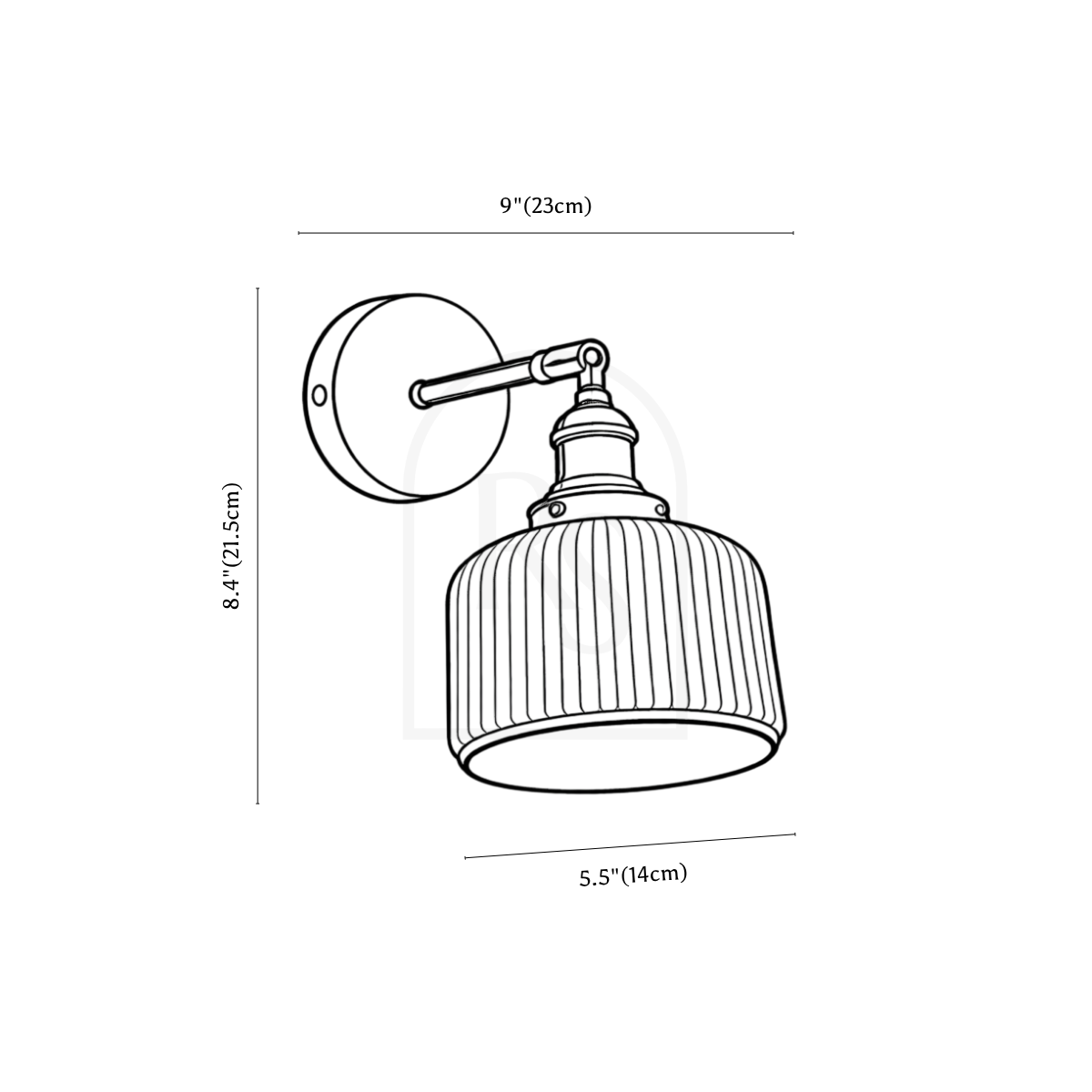 Arla Wall Lamp line drawing 1