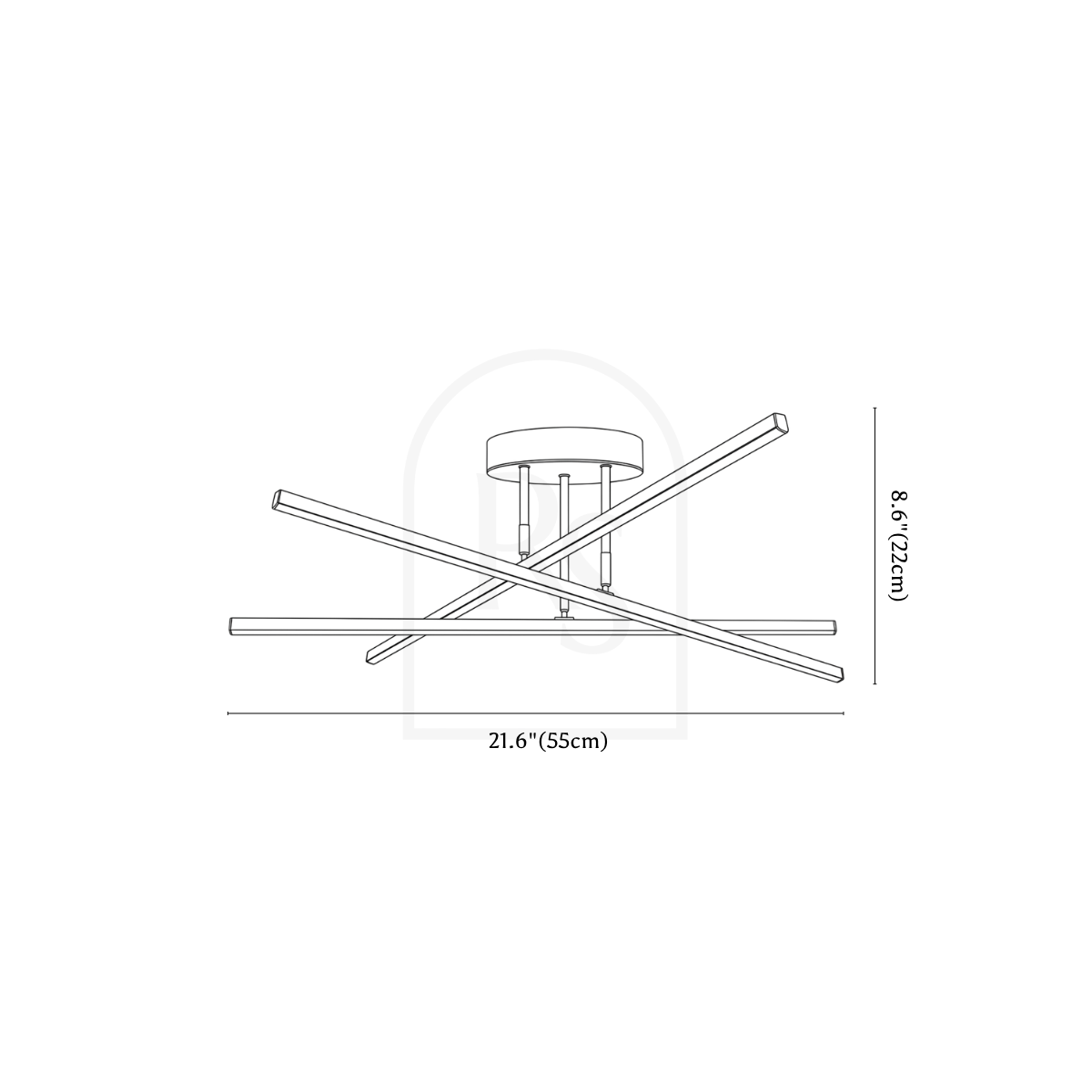 Arosh Ceiling Light line drawing 1