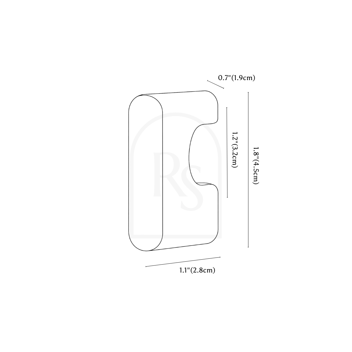 Arova Knob & Pull Bar line drawing 3