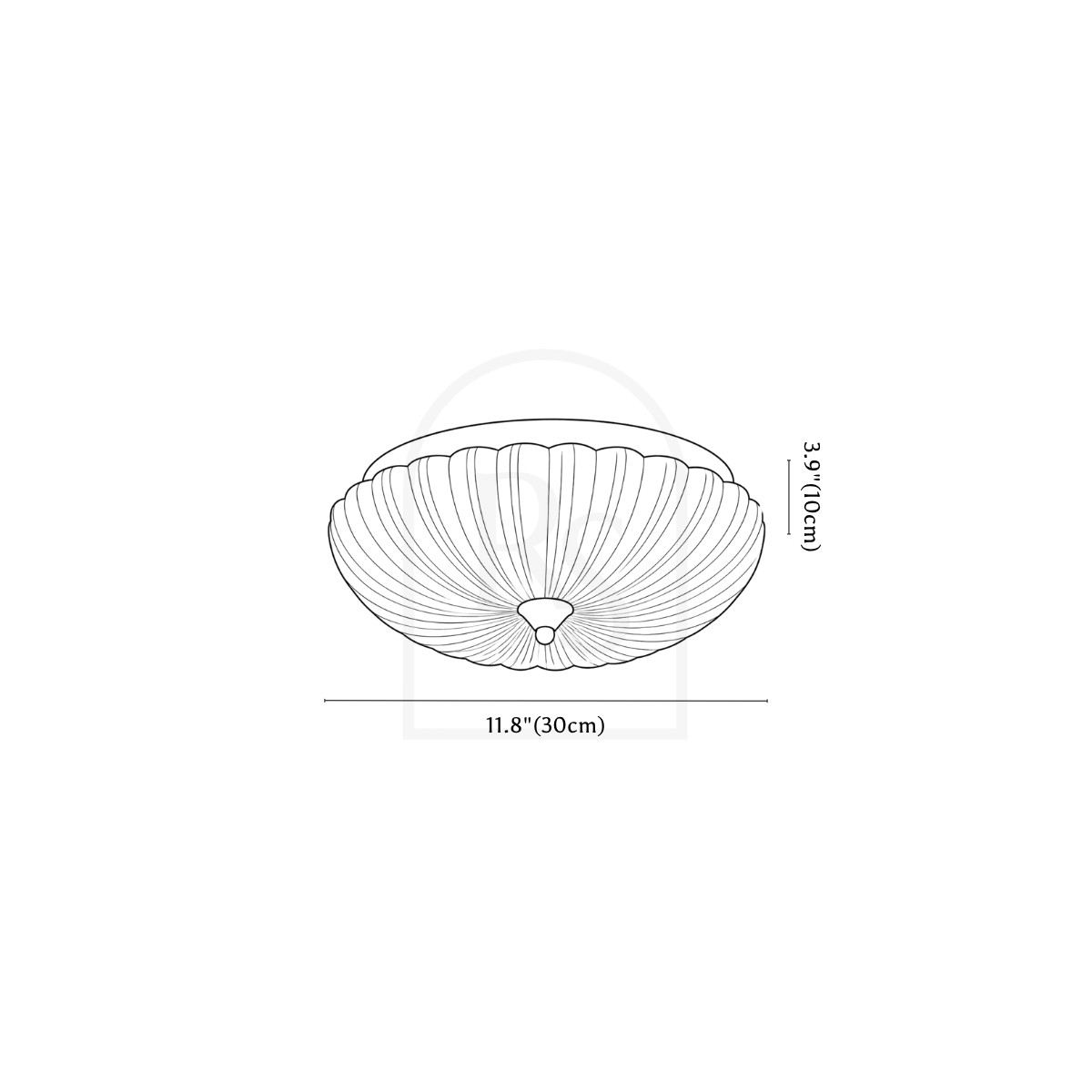 Aruma Ceiling Light line drawing 1