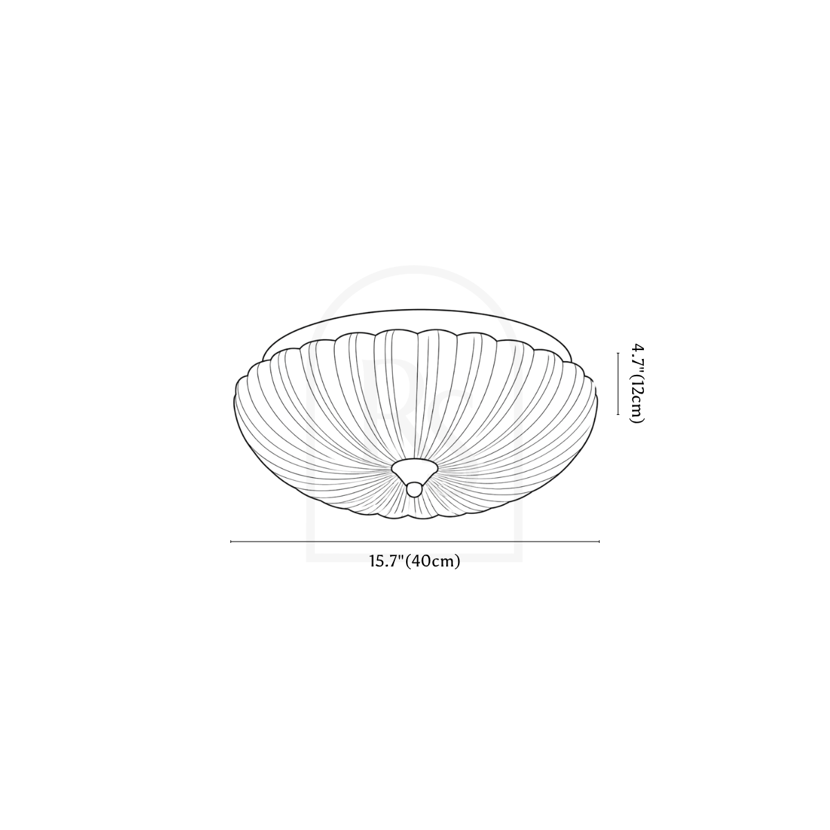 Aruma Ceiling Light line drawing 2
