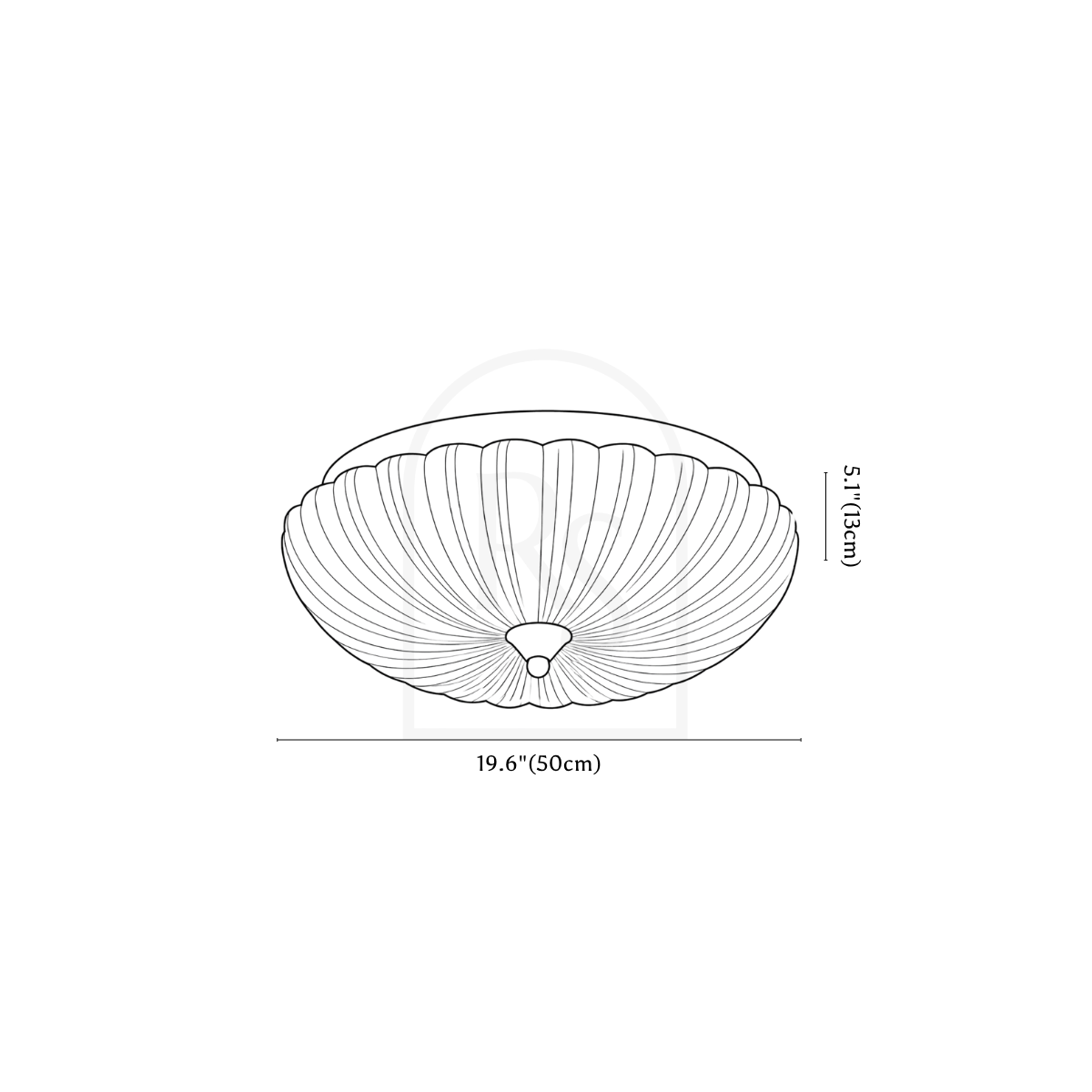 Aruma Ceiling Light line drawing 3