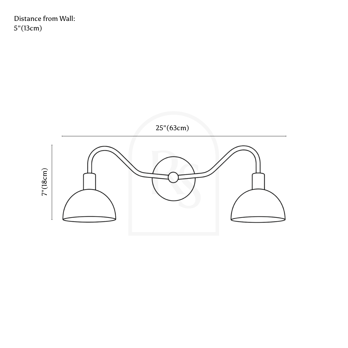 Arven Wall Lamp line drawing 1