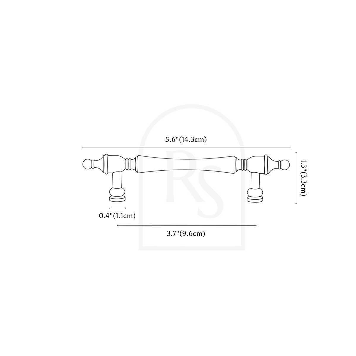 Arveth Knob & Pull Bar line drawing 3