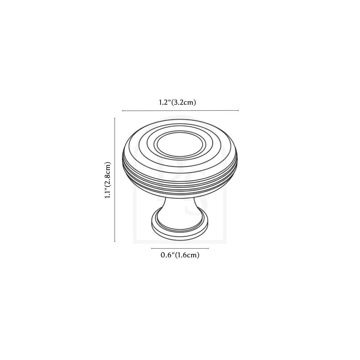 Arveth Knob & Pull Bar line drawing 2