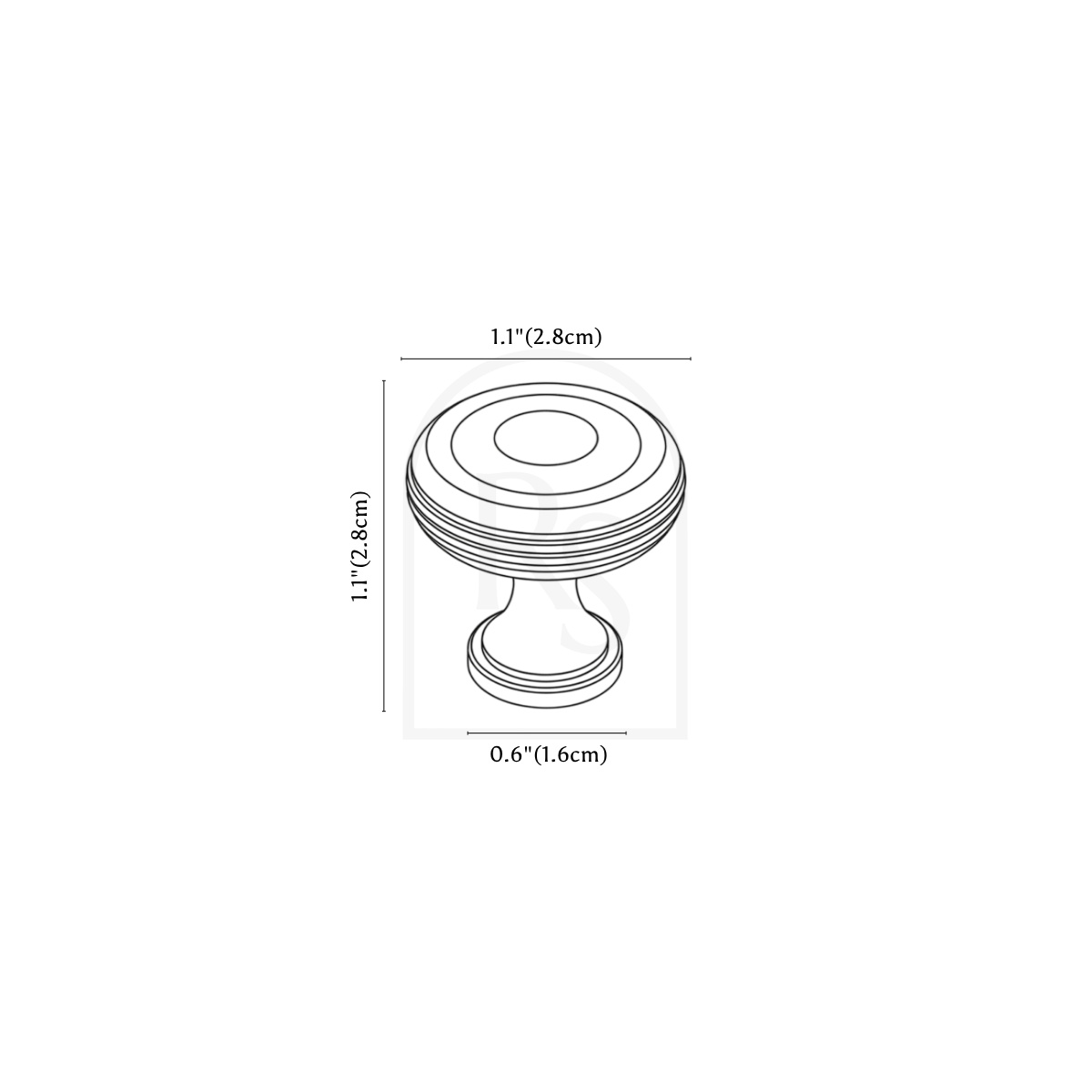Arveth Knob & Pull Bar line drawing 1