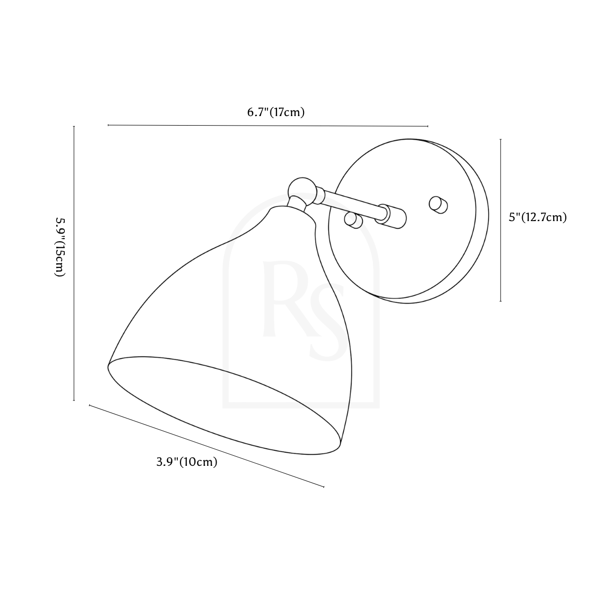 Arvid Wall Lamp line drawing 1