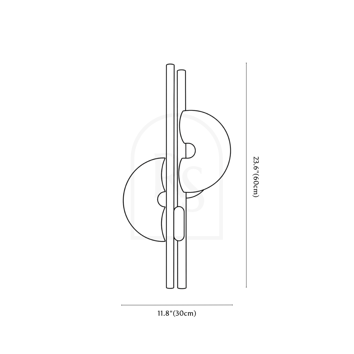 Arya Alabaster Wall Lamp line drawing 1