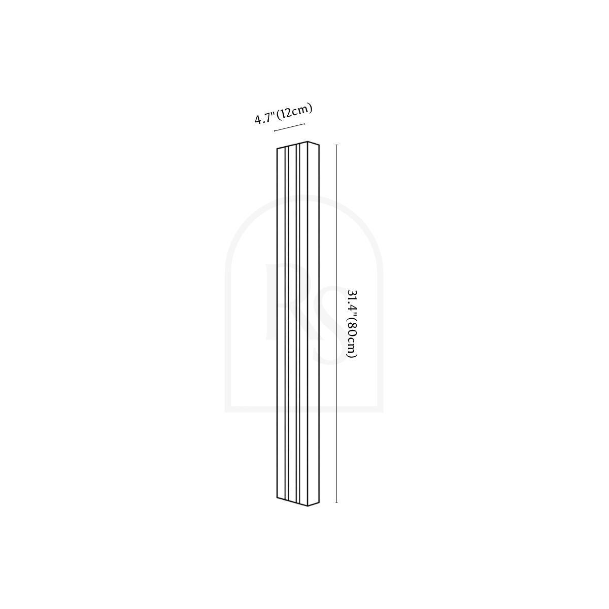 Ashil Wall Lamp line drawing 2