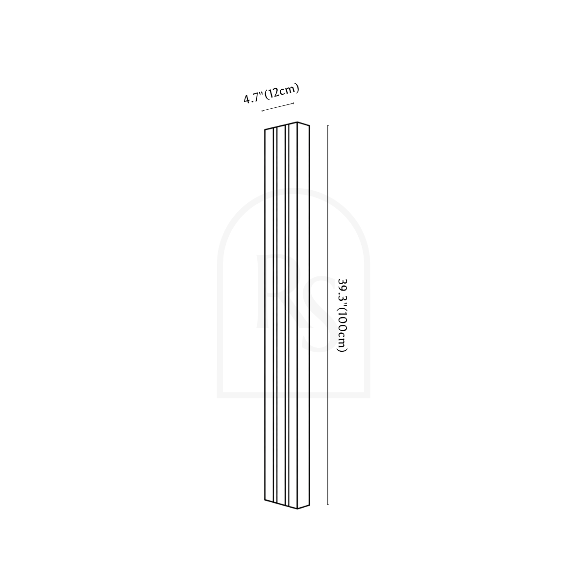 Ashil Wall Lamp line drawing 3