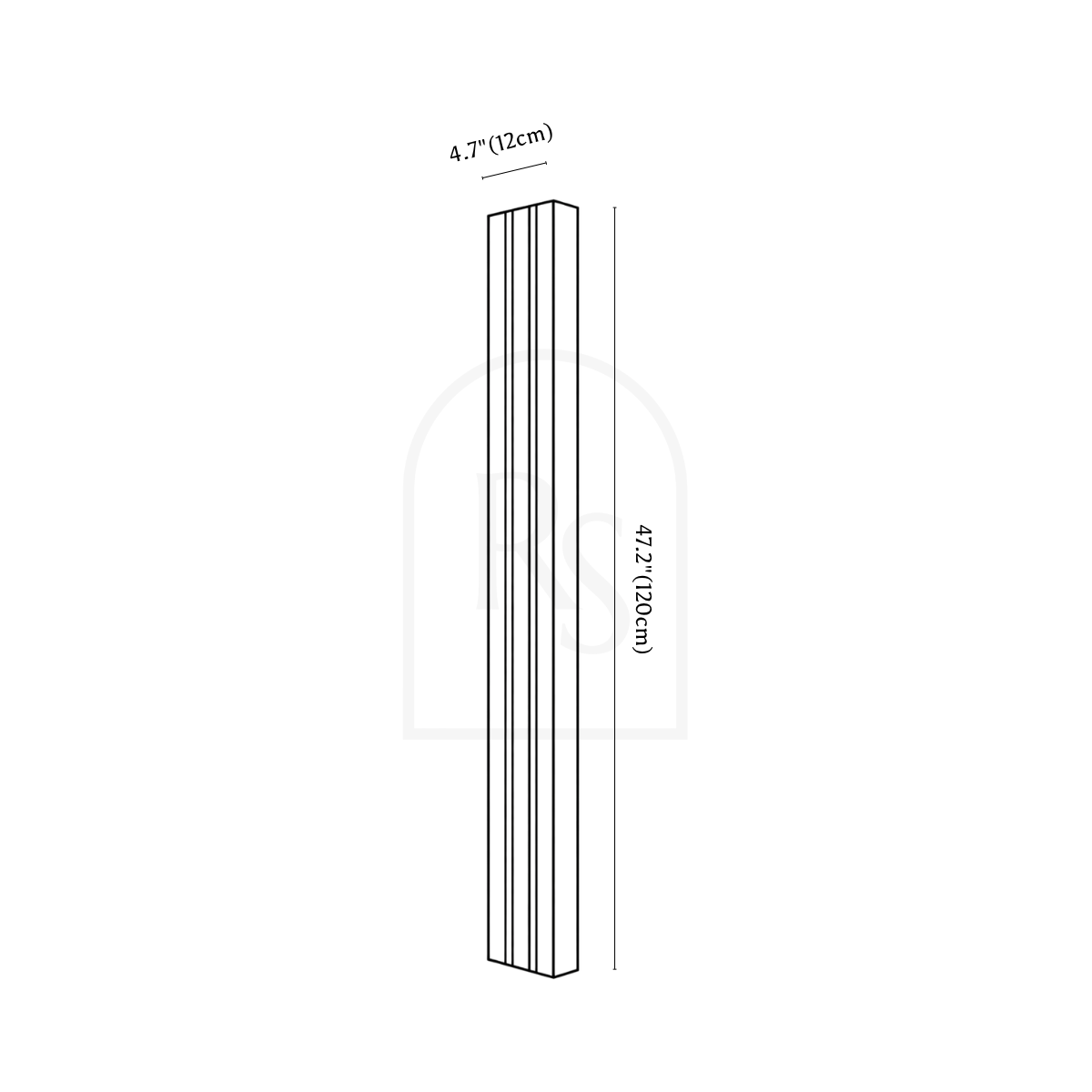 Ashil Wall Lamp line drawing 4