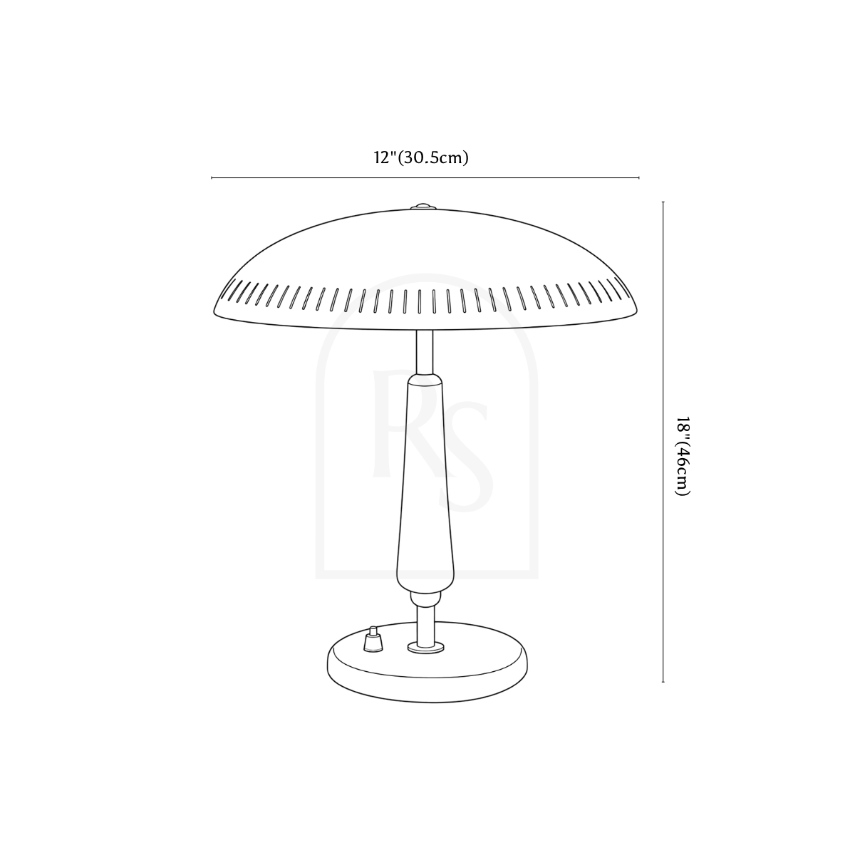 Aske Table Lamp line drawing 1