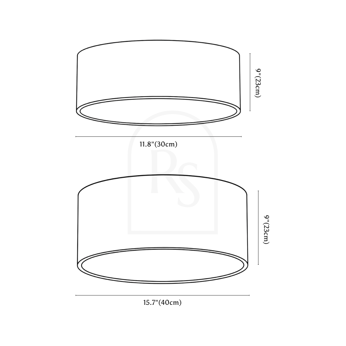 Astoria Ceiling Light line drawing 1