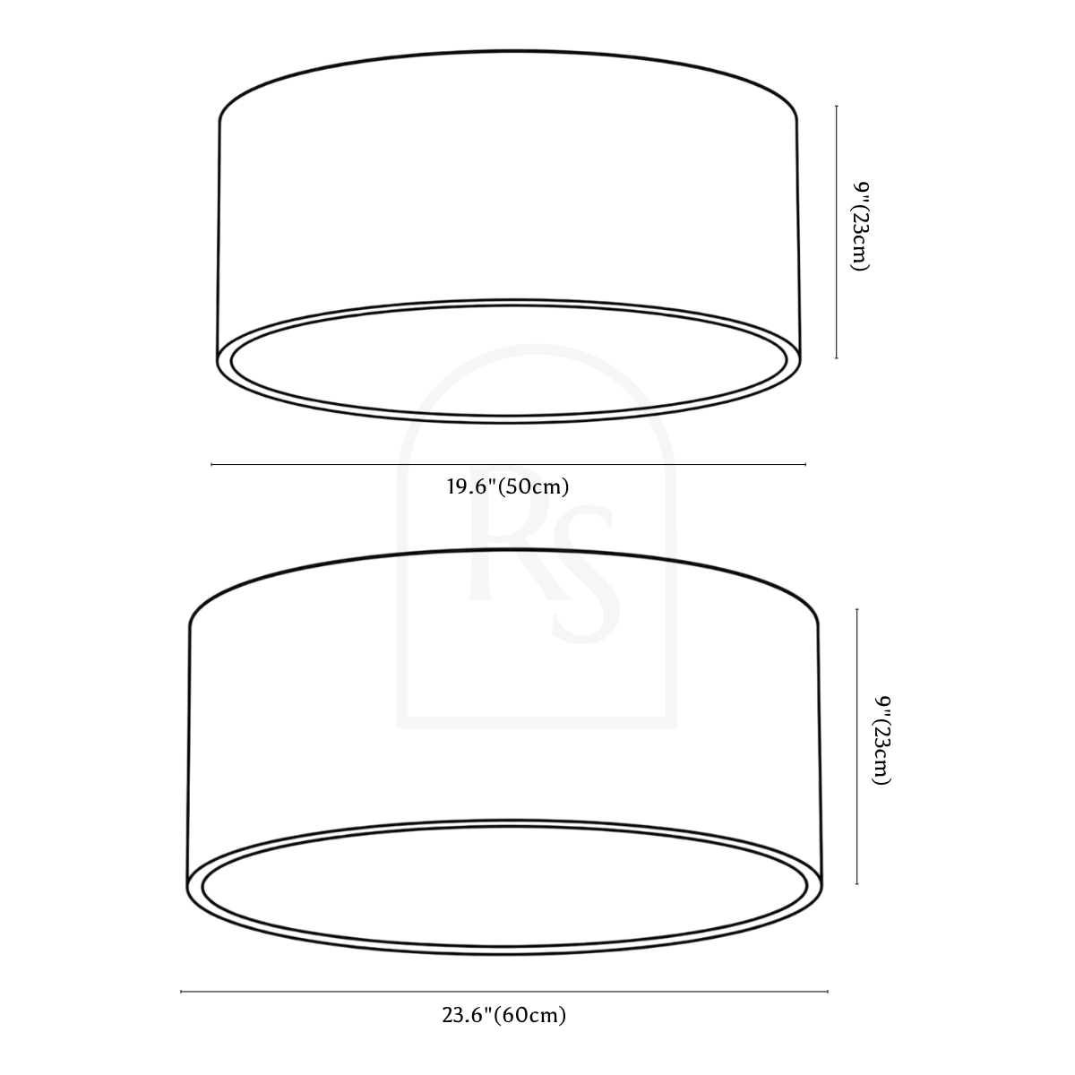 Astoria Ceiling Light line drawing 2