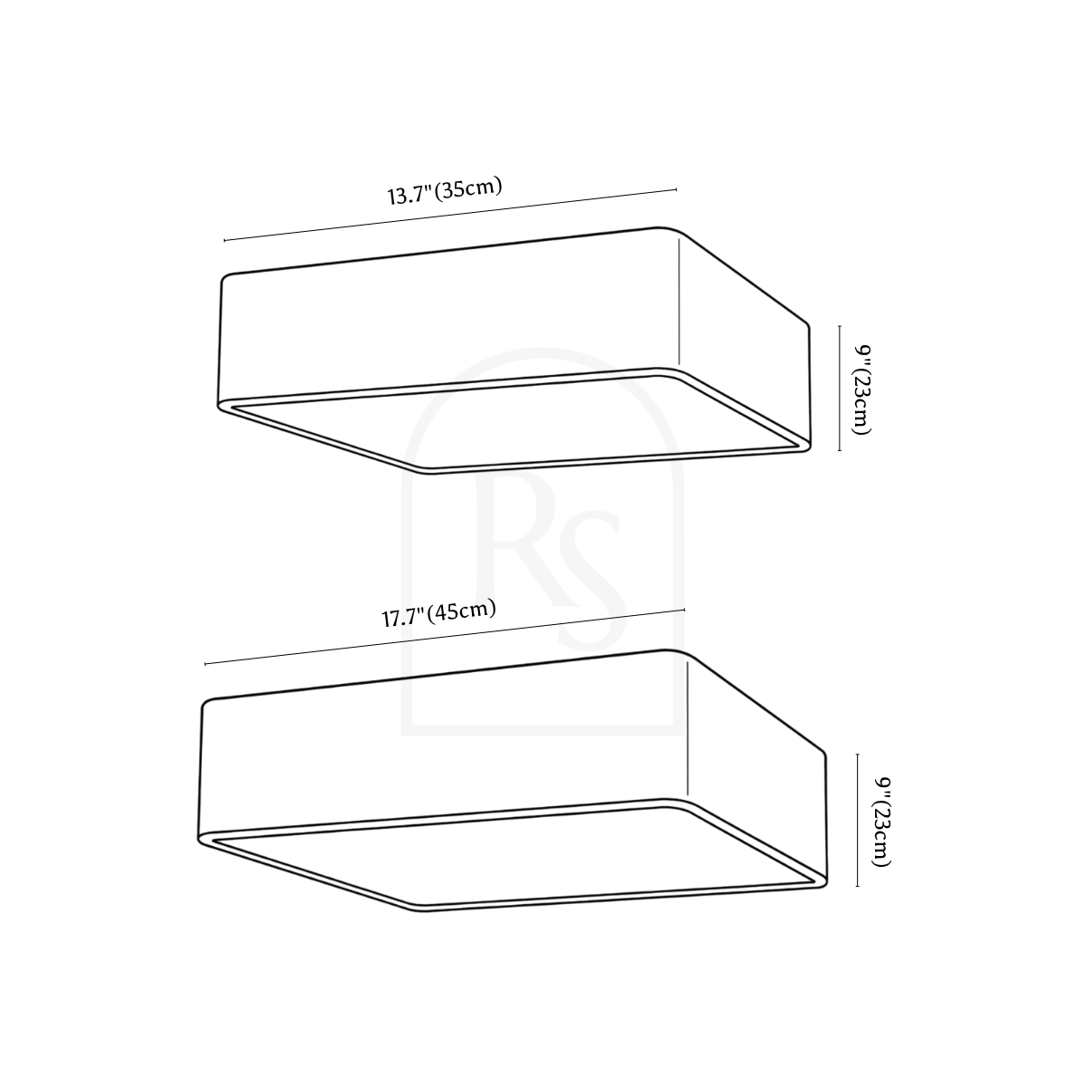 Astoria Ceiling Light line drawing 3