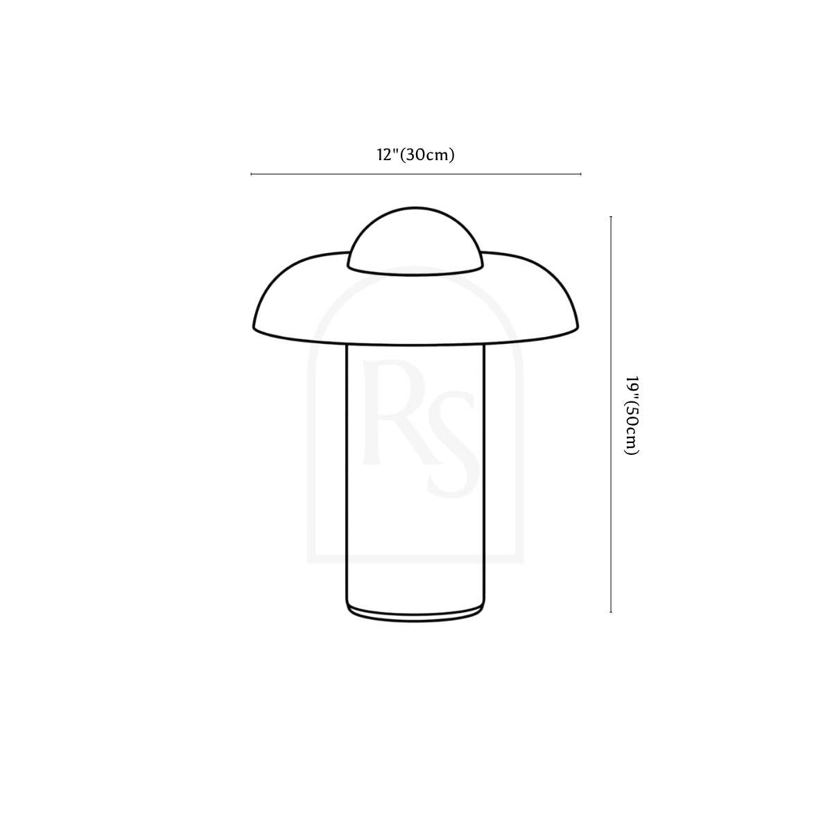Athena Table Lamp line drawing 1