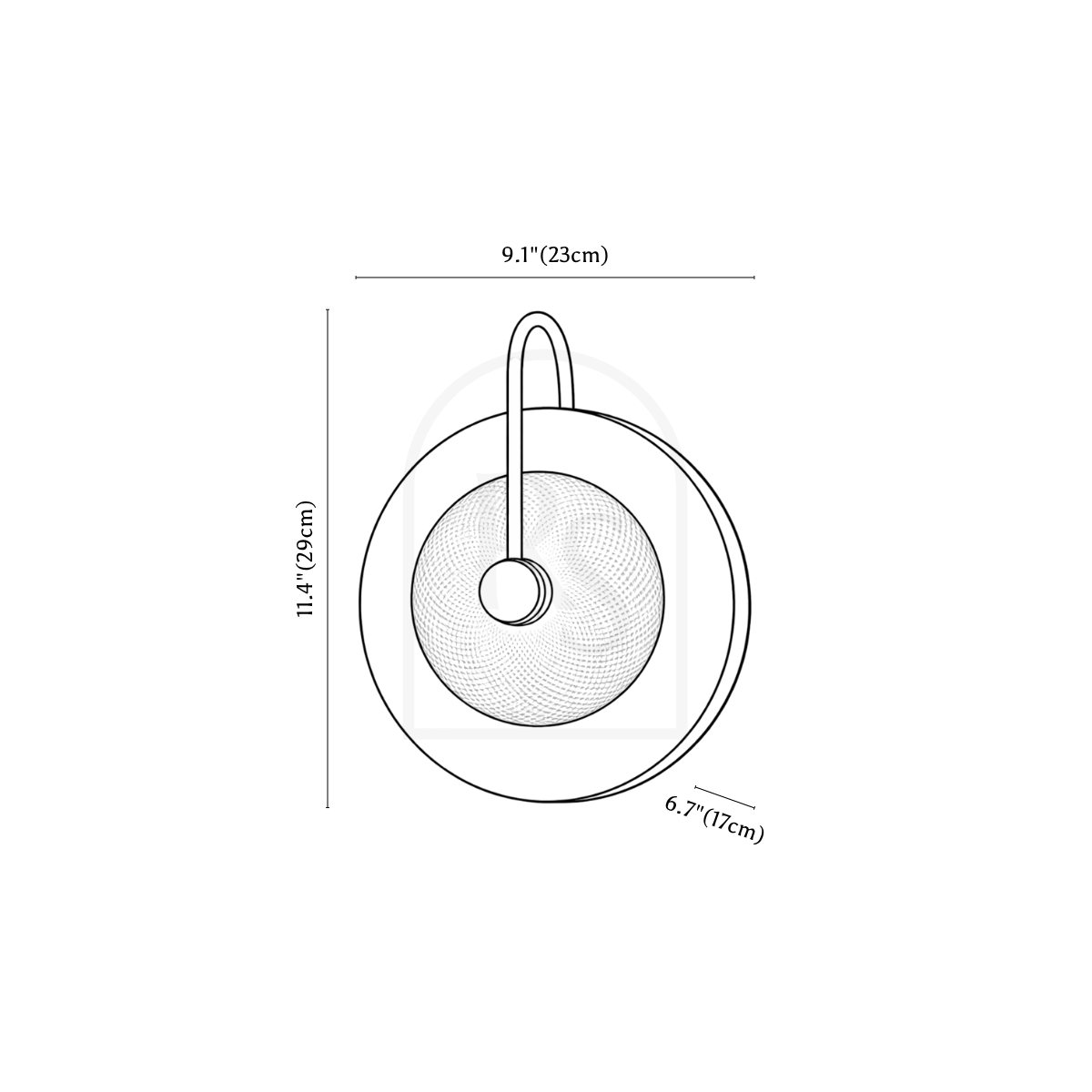 Aurelie Wall Lamp line drawing 1