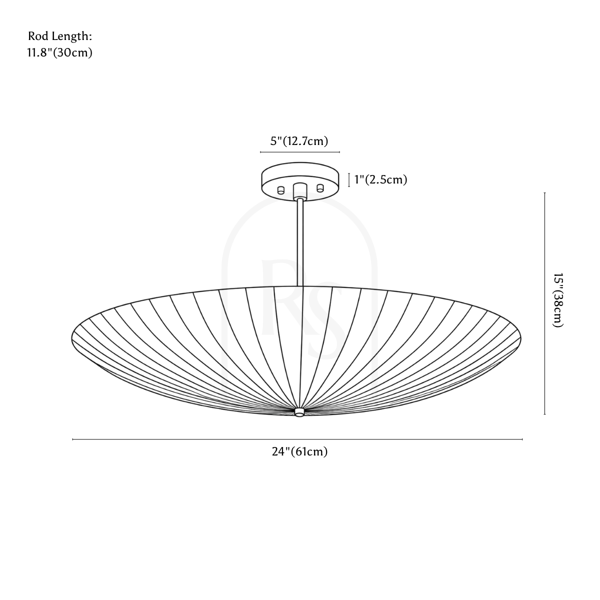 Aureon Pendant Light line drawing 1
