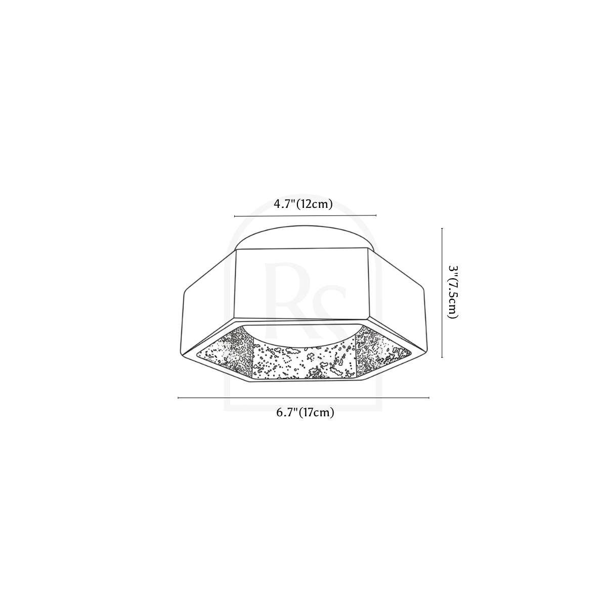 Avelix Ceiling Light line drawing 1