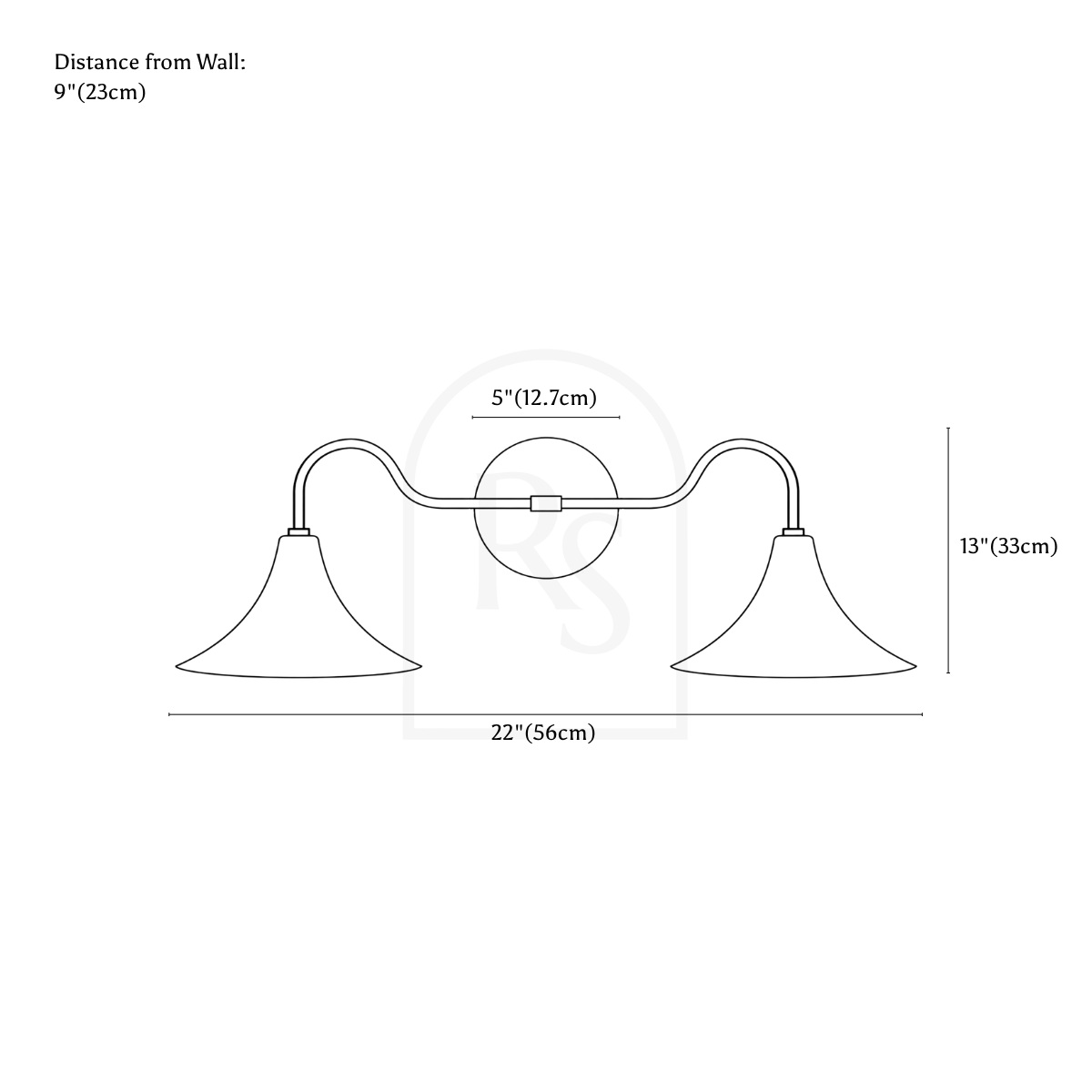 Avena Wall Lamp line drawing 1