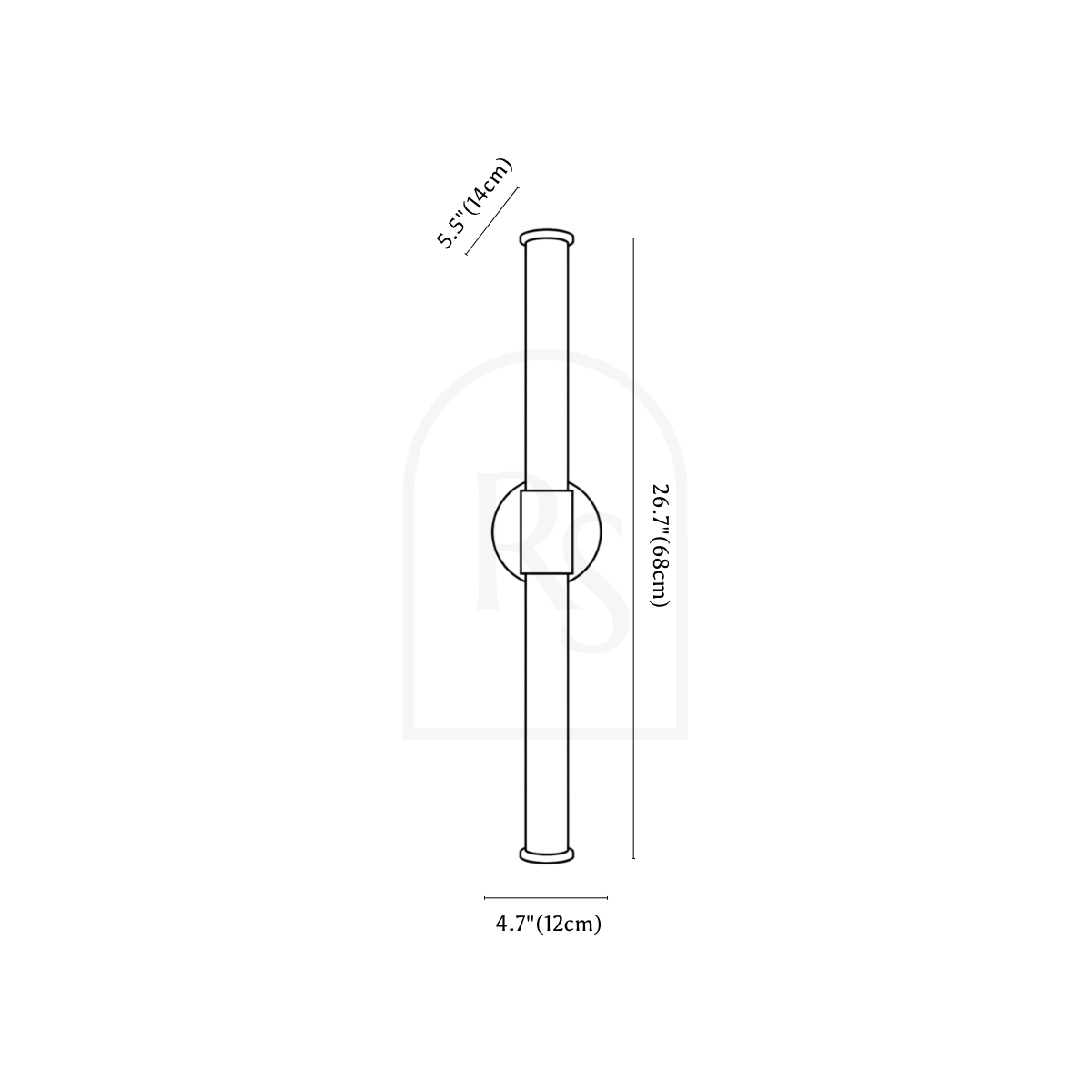 Axora Wall Lamp line drawing 1