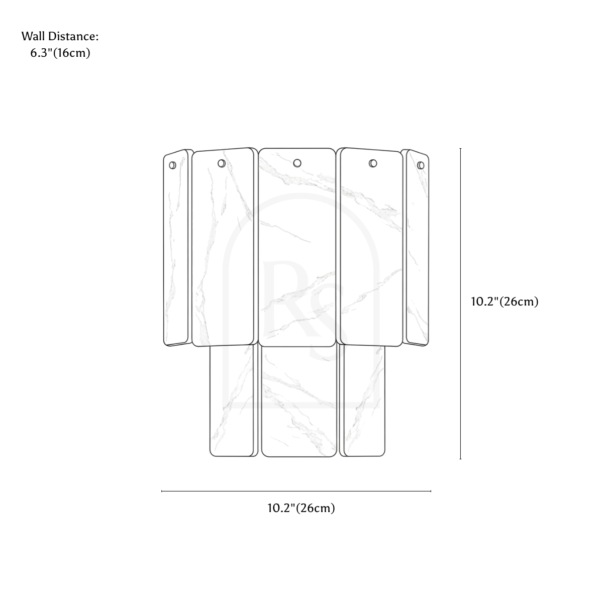 Rigal Wall Lamp line drawing 2