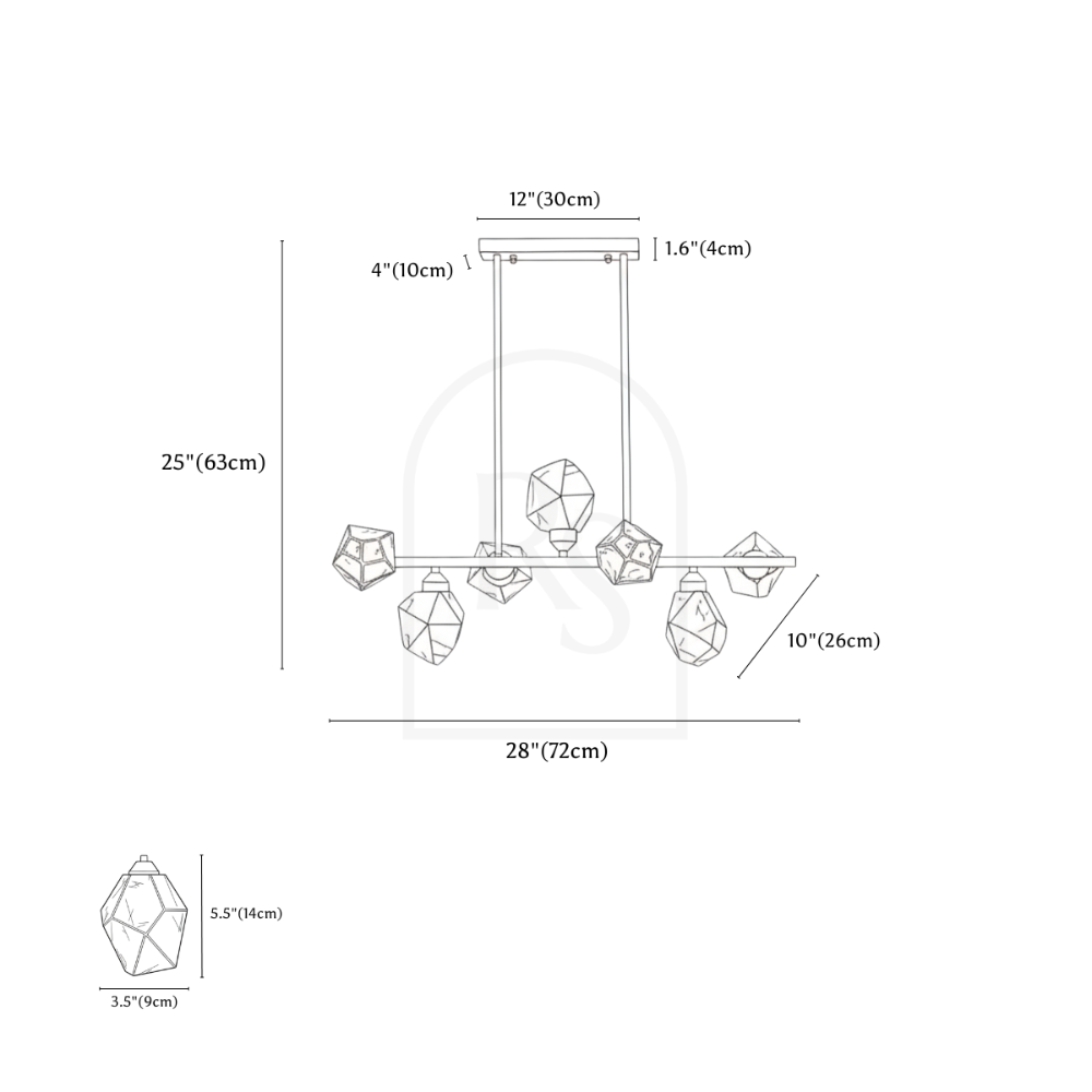 Cristal Chandelier line drawing 4