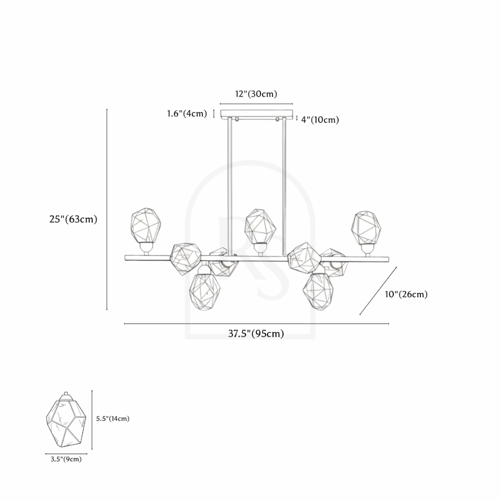 Cristal Chandelier line drawing 5