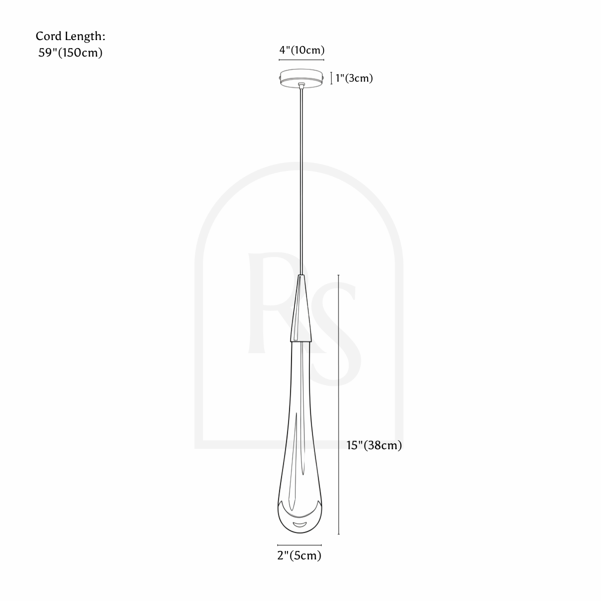 Chryseos Pendant Light line drawing 4