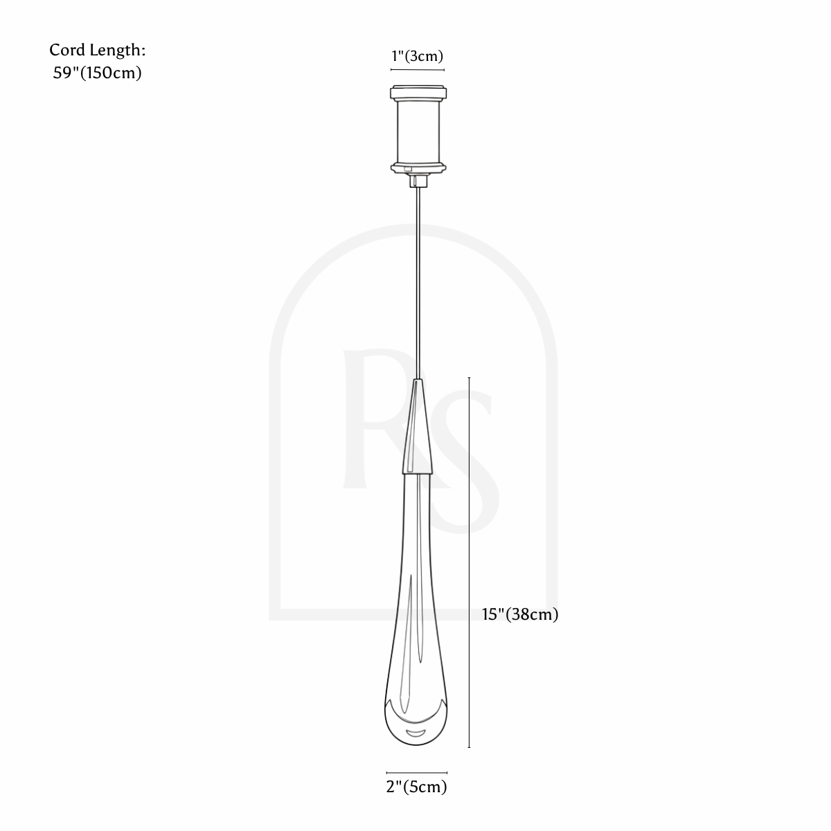 Chryseos Pendant Light line drawing 3