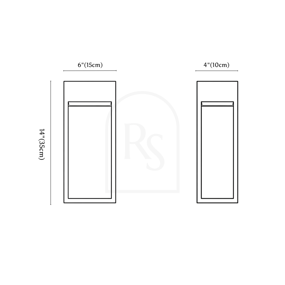 Aelina Outdoor Wall Lamp line drawing 2