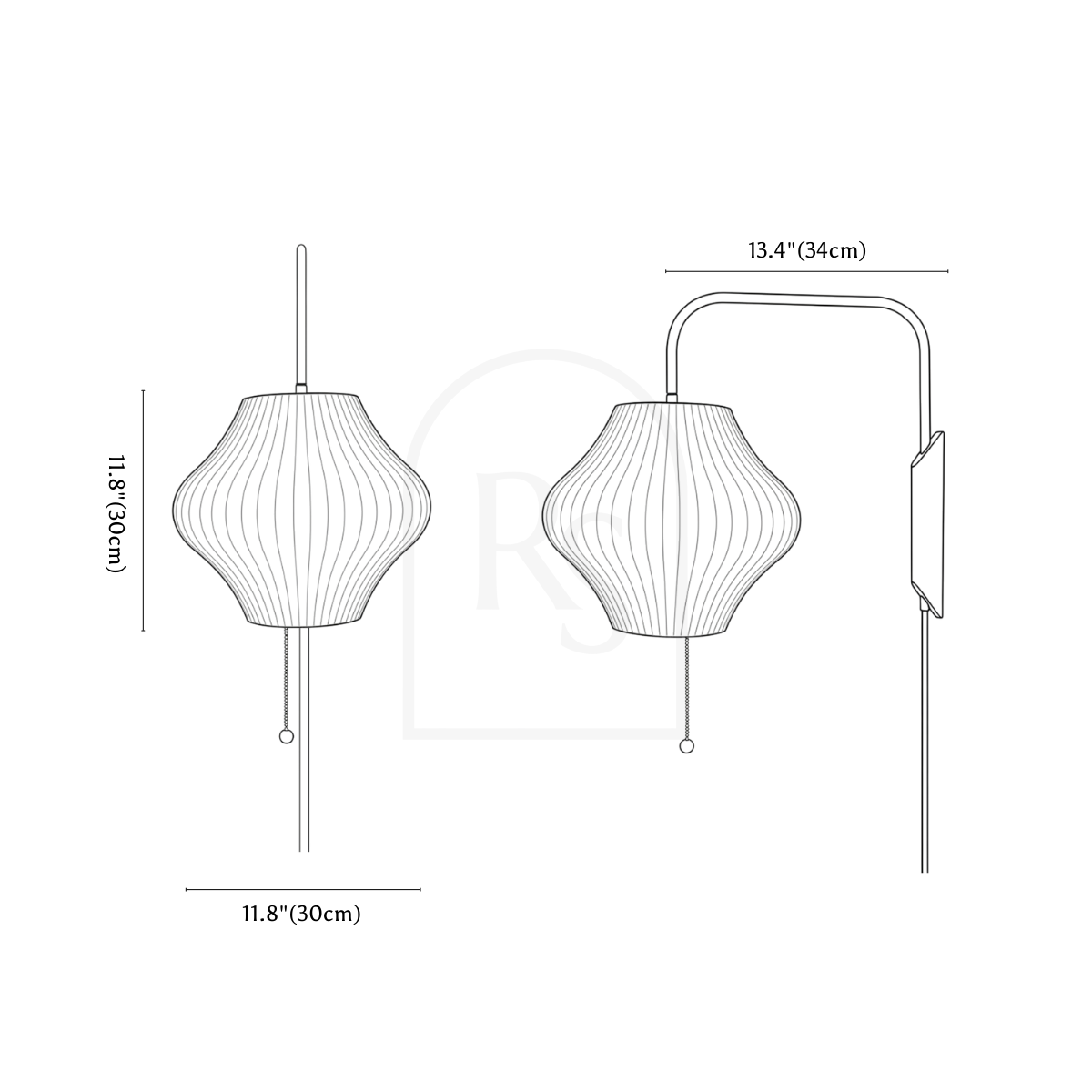 Telan Wall Lamp line drawing 2