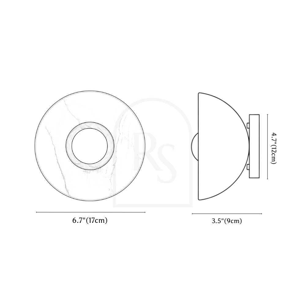 Bagal Wall Lamp line drawing 1